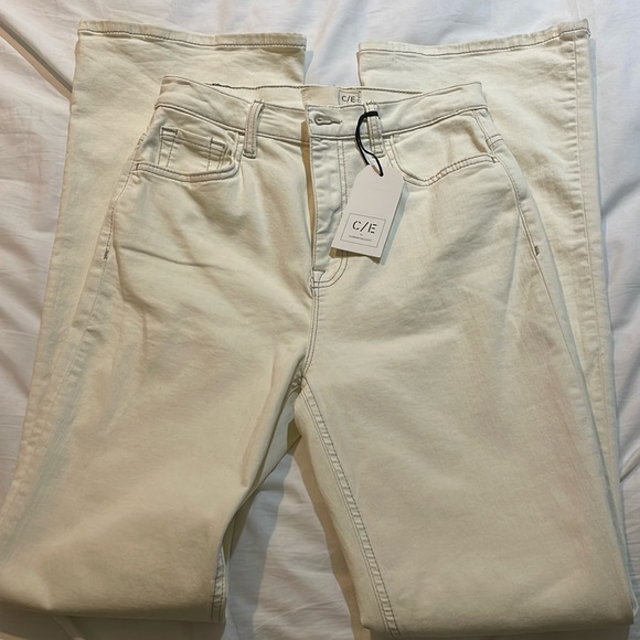 NWT Current Elliot High Rise Flare Cream Jeans in size 27 - Picture 3 of 8